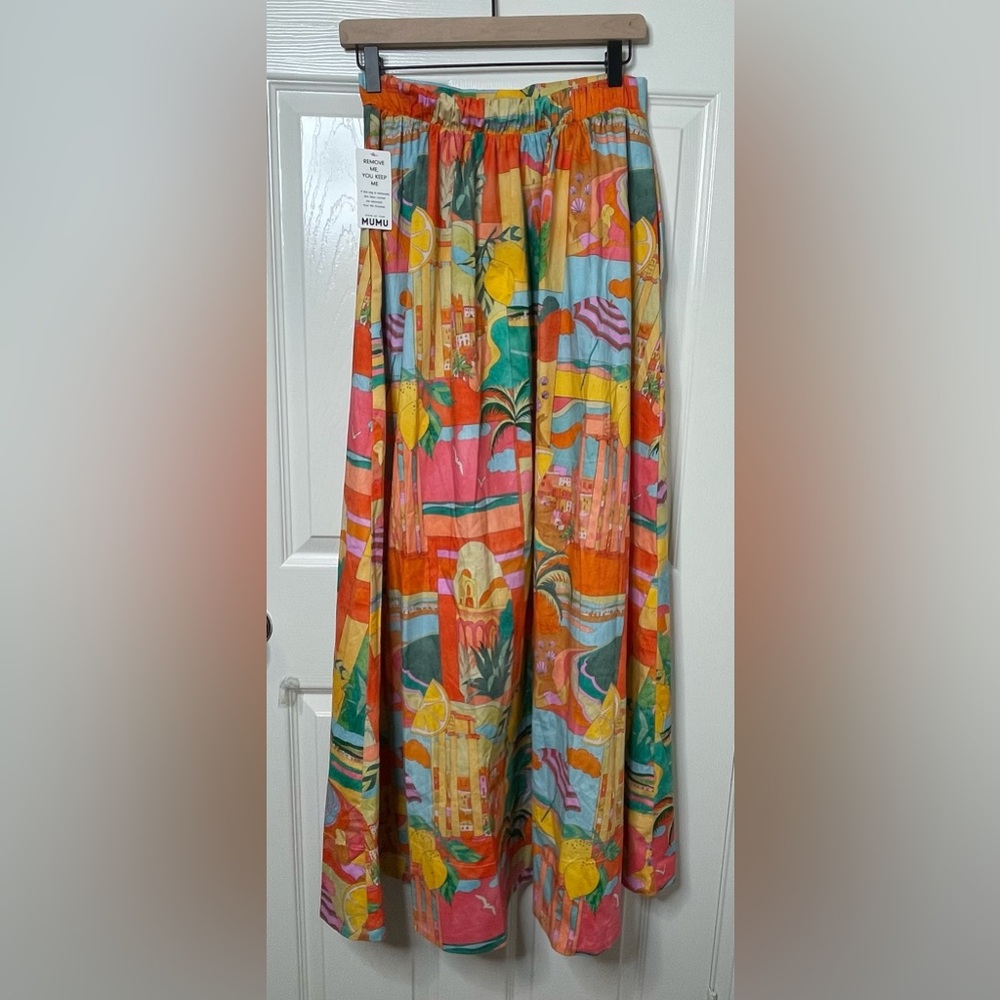 New Show Me Your Mumu Pisa Skirt Postcards from Italia with Pockets Size Medium - Picture 3 of 16